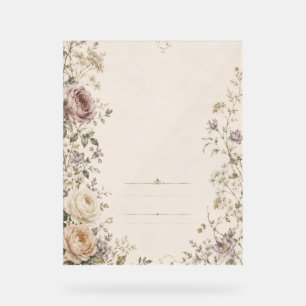 Vintage Garden Wedding Stationery style Acrylic Sign