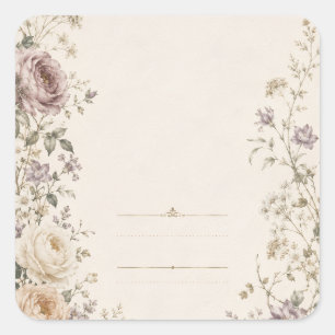 Vintage Garden Wedding Stationery style Square Sticker