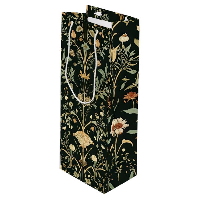 Vintage Garden  Wine Gift Bag (Front Angled)