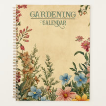 Vintage Garden Work Flowers Garden Calendar