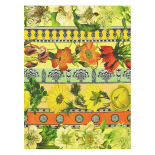 Vintage Garden Yellow Floral Botanical Tablecloth