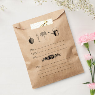 Vintage Gardener Illustrated Seed Saving Favour Bags