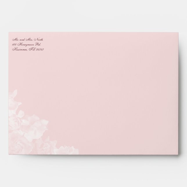 Vintage Gardenia Envelope 7" x 5" Greeting Card (Front)