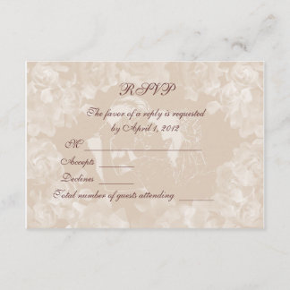 Vintage Gardenia RSVP Invitation Card