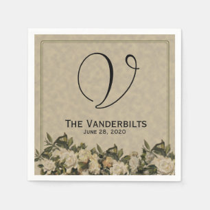 Vintage Gardenia Wedding Napkins