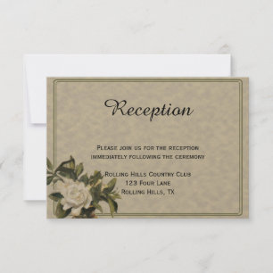 Vintage Gardenia Wedding Reception Invitation