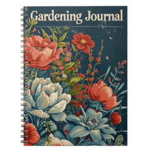 Vintage Gardening Flowers Notebook