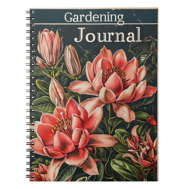 Vintage Gardening Flowers Notebook (Front)