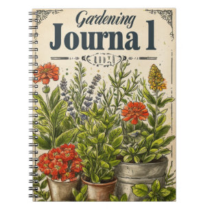 Vintage Gardening Herbs Notebook