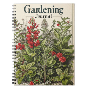 Vintage Gardening Herbs Notebook