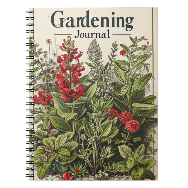 Vintage Gardening Herbs Notebook (Front)
