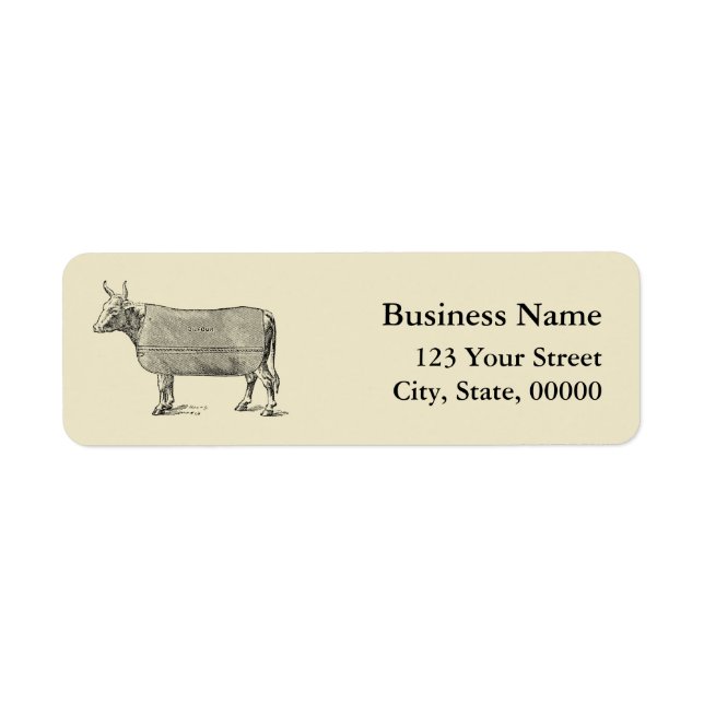 VINTAGE Gardening Tools Cow Address Labels (Front)