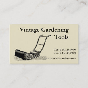 Vintage Gardening Tools Lawn Mower Business Card