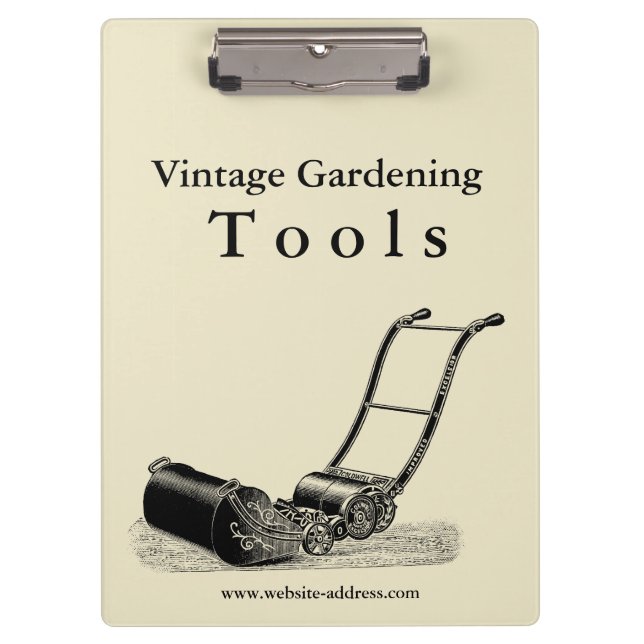 Vintage Gardening Tools Lawn Mower Clipboard (Front)