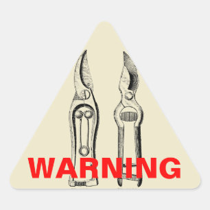 VINTAGE Gardening Tools Pruners Warning Sticker