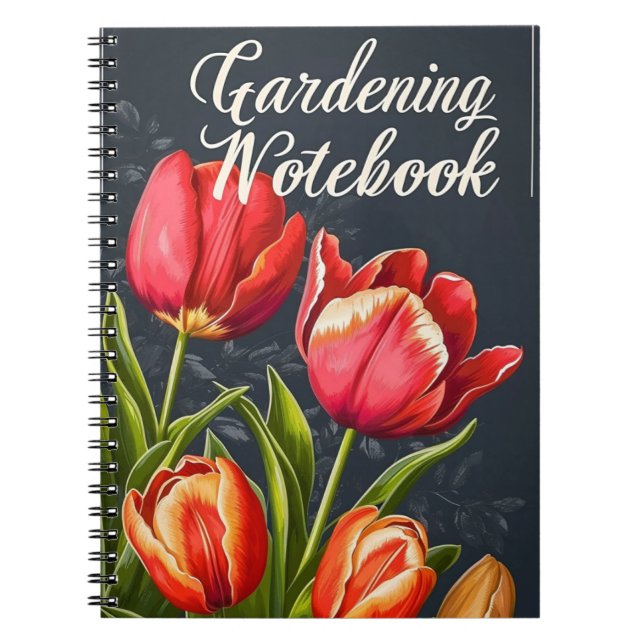 Vintage Gardening Tulips Notebook (Front)