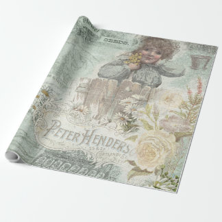 Vintage. Gardening. Wrapping Paper