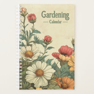 Vintage Gartenplaner mit Kamillenblüten Planner