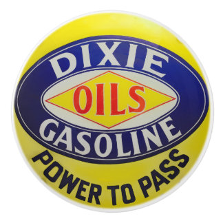 Vintage Gas Pump Dixie Oils Gasoline Hot Rod Era Ceramic Knob