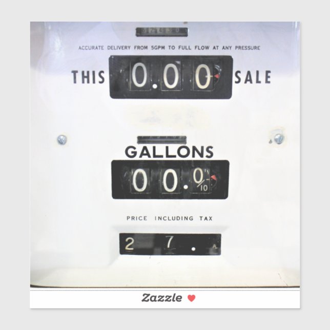 Vintage Gas Pump Face (Sheet)