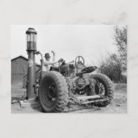 Vintage Gas Pump on the Farm, 1940s
