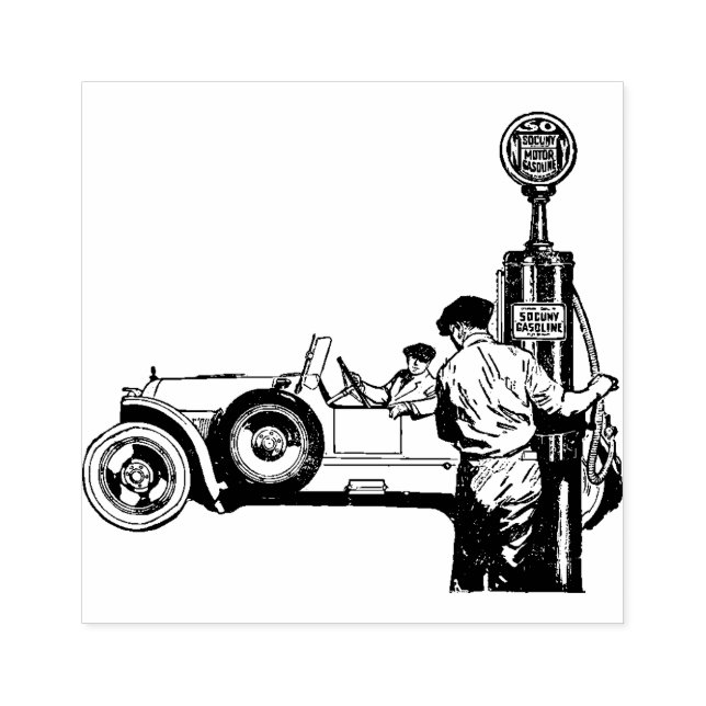 Vintage Gas Station Rubber Stamp  (Imprint)