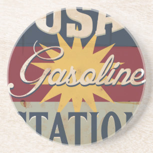 Vintage Gasoline Sign Coaster