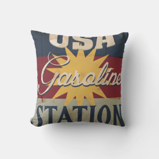 Vintage Gasoline Sign Cushion