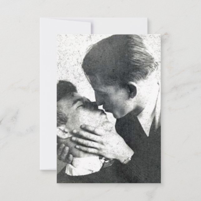 Vintage Gay Couple Passion Kiss  Thank You Card (Front)
