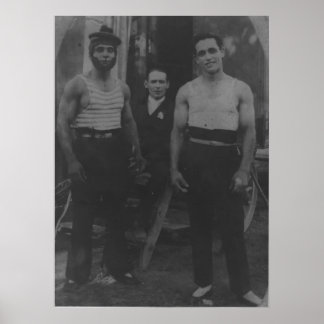 Vintage Gay interest muscular circus acrobats Poster