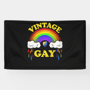 Vintage Gay LGBT Gay Pride Month Rainbow Banner