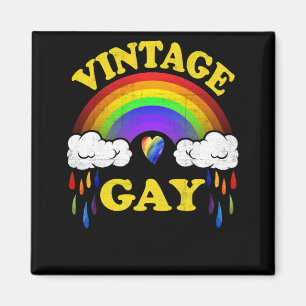Vintage Gay LGBT Gay Pride Month Rainbow Magnet