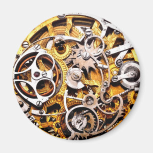 Vintage Gears Steampunk Steam Punk Clock Watch Magnet