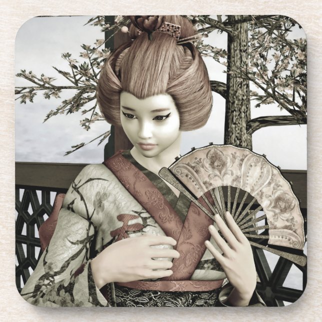 Vintage Geisha Coaster (Front)