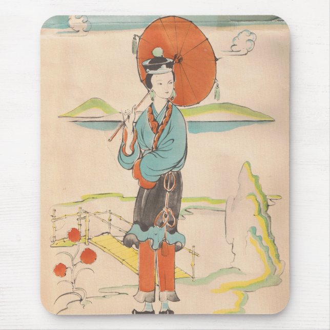 Vintage Geisha Mouse Mat (Front)