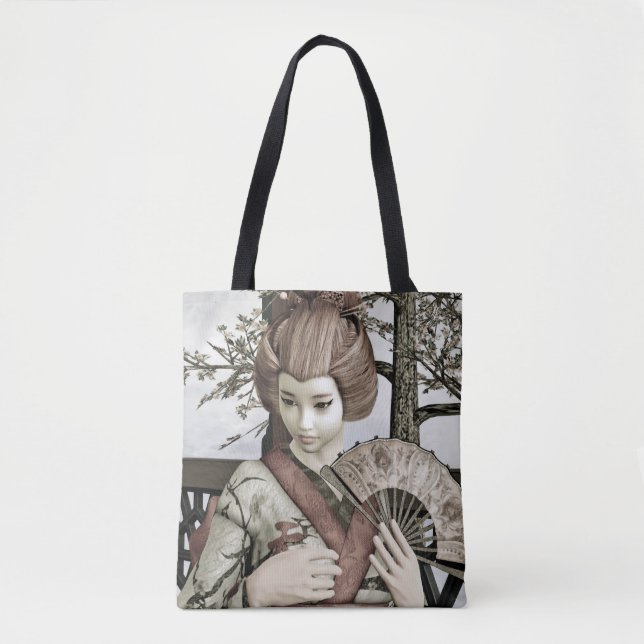 Vintage Geisha Tote Bag (Front)