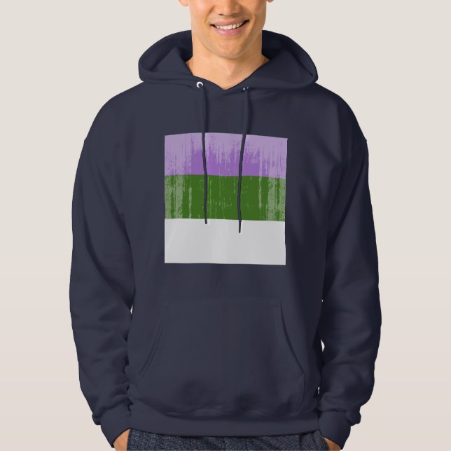 Vintage Genderqueer Pride Hoodie (Front)