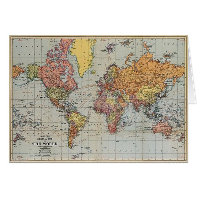 Vintage General Map of the World (Front Horizontal)