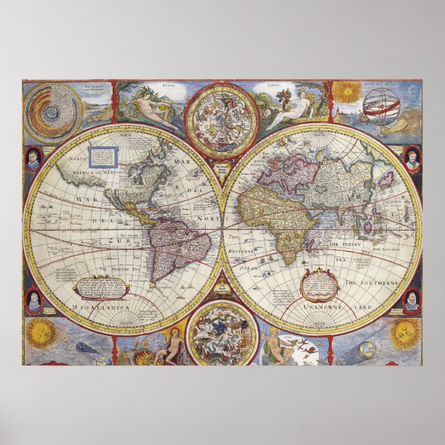 Vintage General Map of the World Poster (Front)