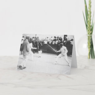 Vintage General Patton Fencing Note Card
