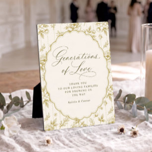 Vintage Generations of Love Gold & Ivory Wedding Plaque