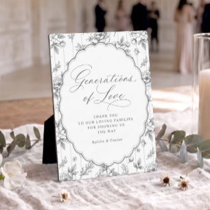 Vintage Generations of Love Grey Wedding Plaque