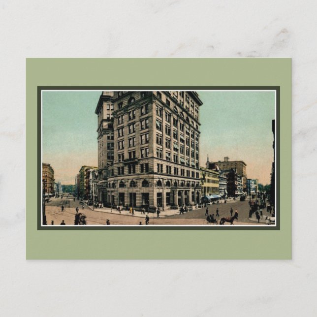 Vintage Genesee and Salina Streets Syracuse NY Postcard (Front)