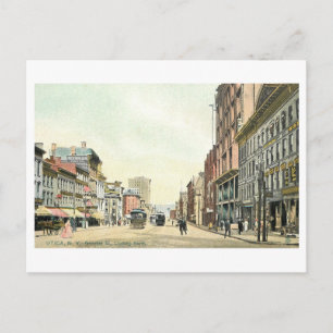 Vintage Genesee Street, Utica, New York Postcard