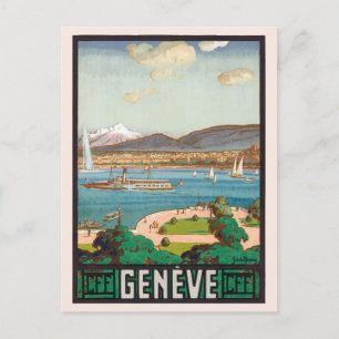 Vintage Geneva Switzerland Swiss Travel Postcard