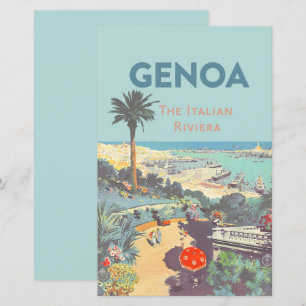 Vintage Genoa Italian Riviera Travel Poster 1931 