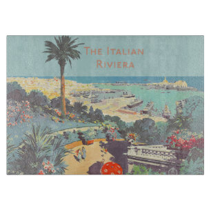 Vintage Genoa Italian Riviera Travel Poster 1931  Cutting Board