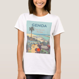 Vintage Genoa Italian Riviera Travel Poster 1931  T-Shirt