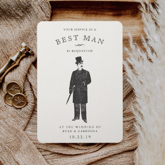 Vintage Gent | Best Man Request Card