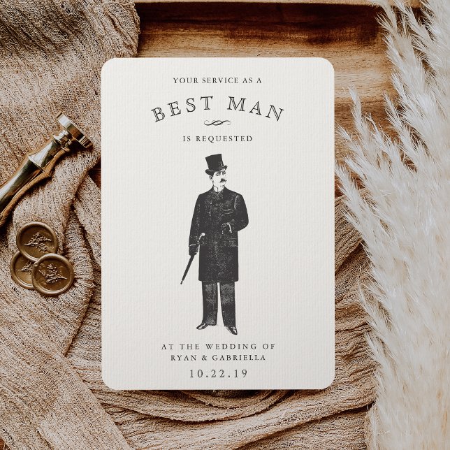 Vintage Gent | Best Man Request Card (Creator Uploaded)